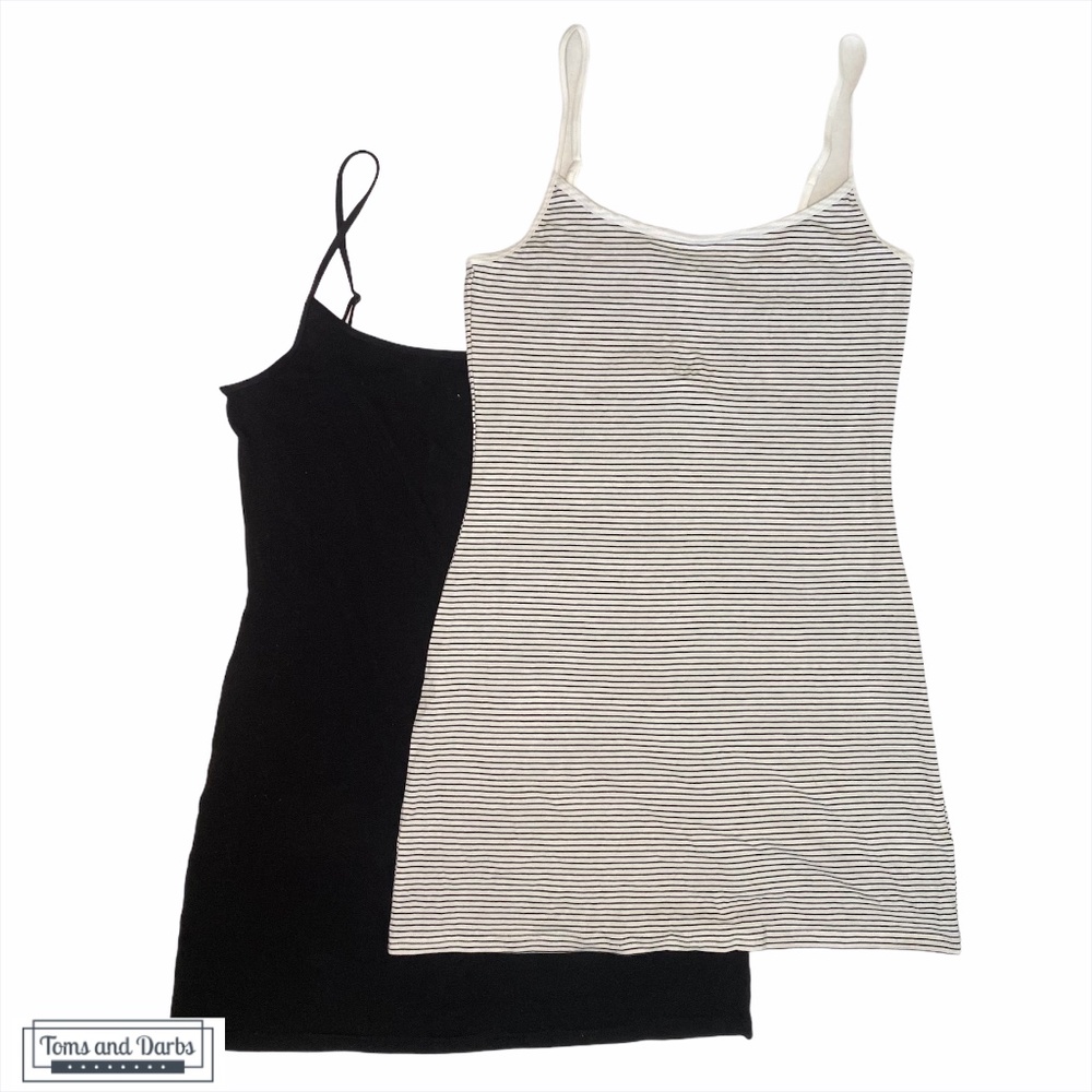 H&M Women’s White Striped Dress & Black Dress Set